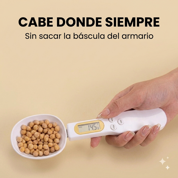 Macro Spoon — cabe donde siempre, sin sacar la báscula del armario