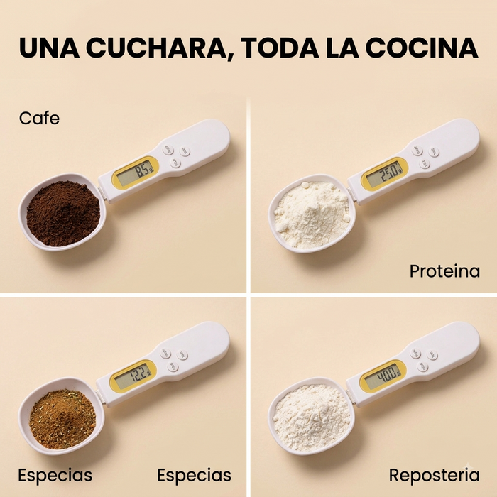 Macro Spoon — una cuchara para toda la cocina: café, proteína, especias, repostería